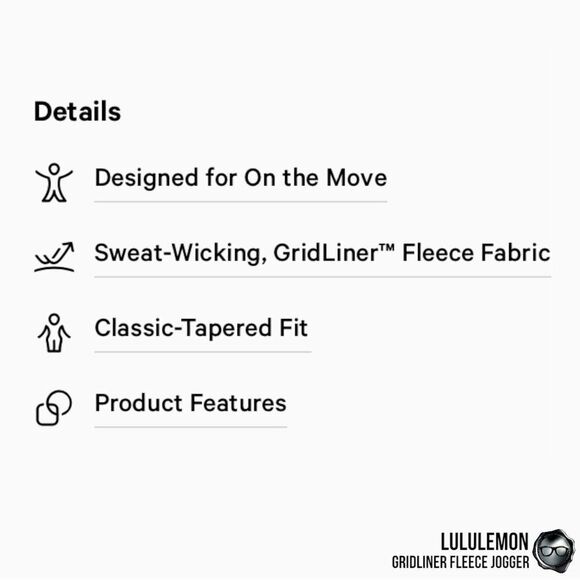 LULULEMON MEN’S GRIDLINER FLEECE JOGGERS IN HEATHERED GREEN TWILL SIZE SMALL NWT - Picture 4 of 15